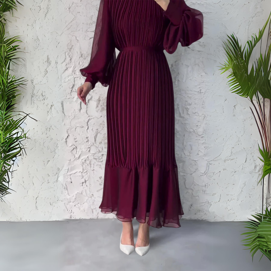 Hazel plissiertes elegantes Kleid – Mühelose Raffinesse in jeder Falte