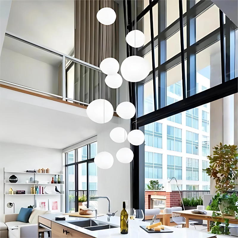 Auralyne - Elegante Acryl-Kieselstein-Design Hängeleuchte für stilvolles Raumambiente