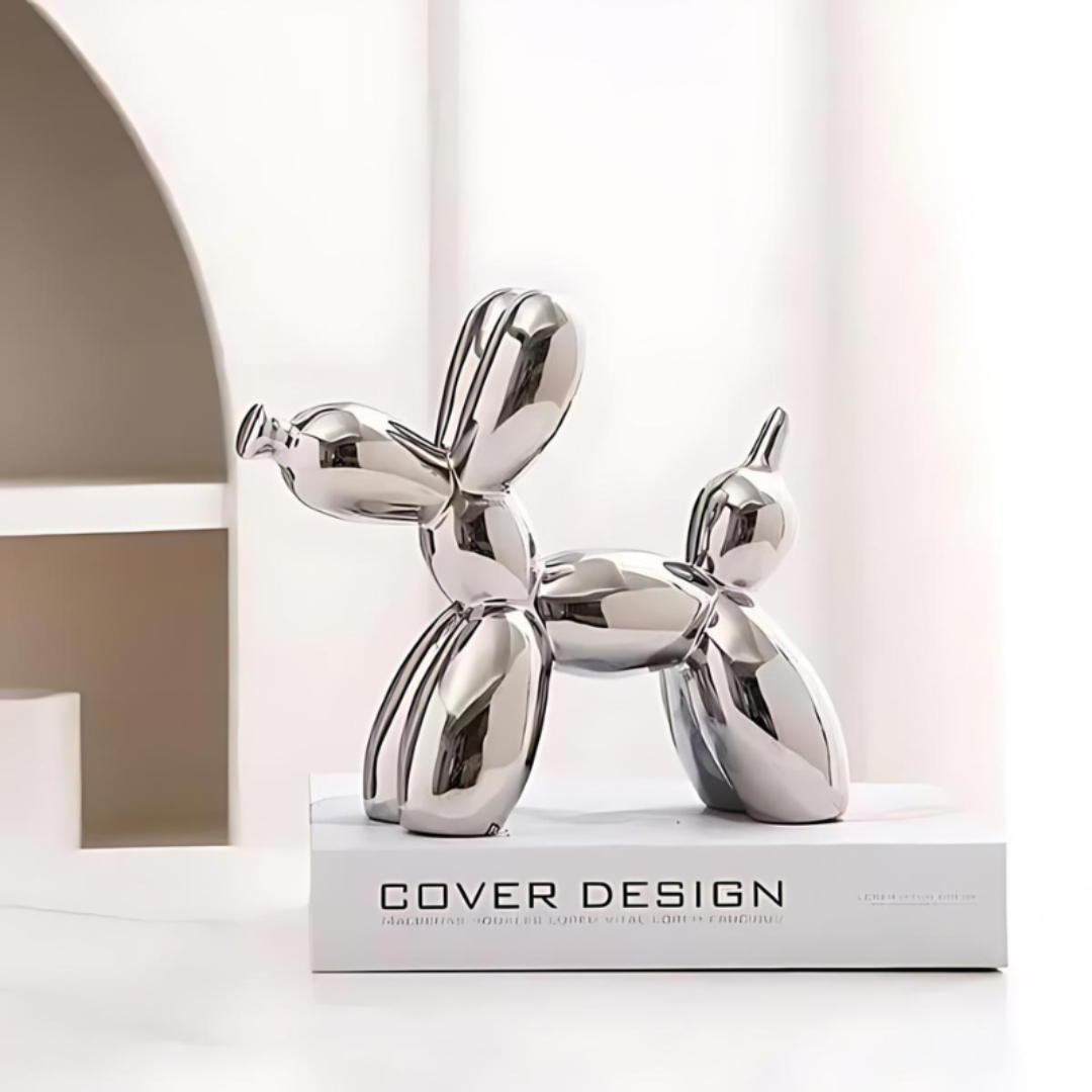 Nyxis - Einzigartige dekorative Keramikballonhund-Skulptur für ein faszinierendes Interieur