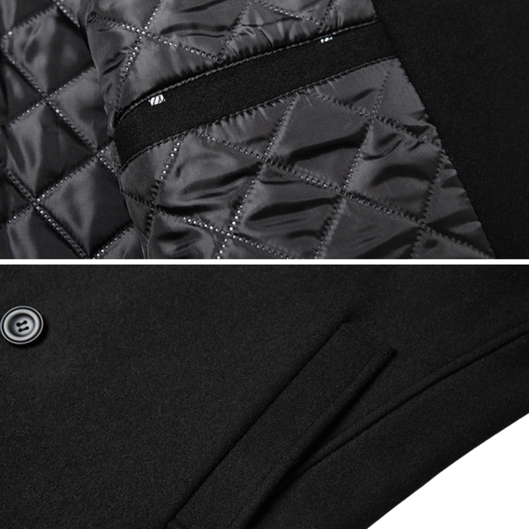 Cappotto elegante doppiopetto in lana premium – stile classico e comfort di prima classe