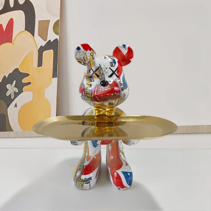 CraftBear - Elegante Bären Skulptur mit dekorativer Ablage