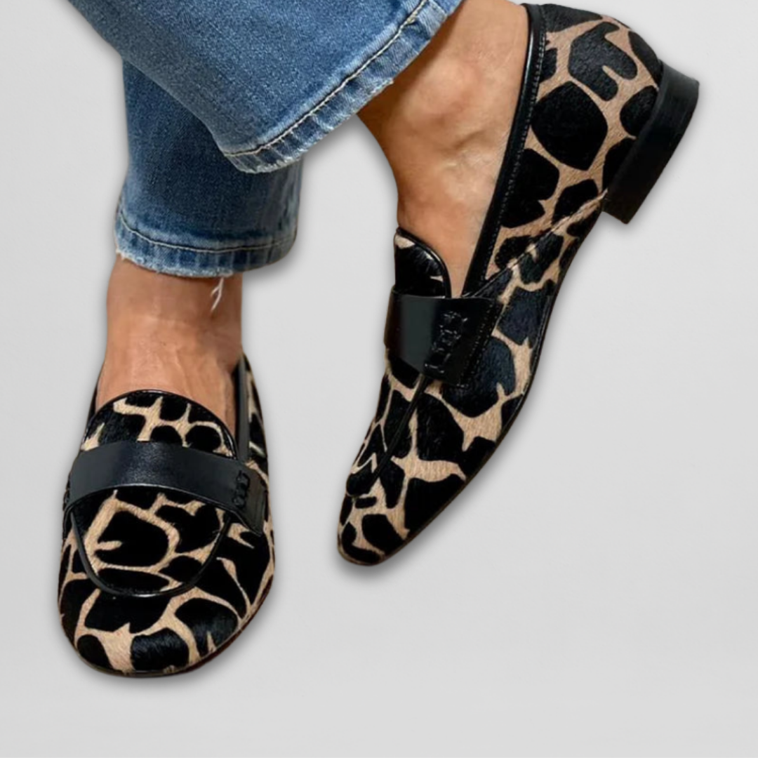 Schicke Loafer mit Giraffenmuster – Trendiger Slip-On im Tierprint-Stil