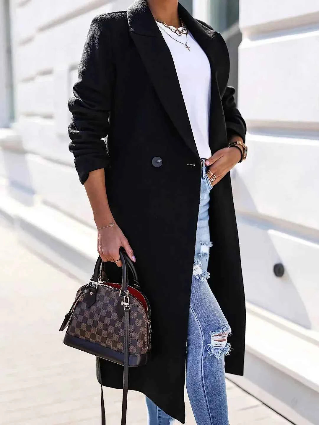 Otilia | Eleganter Wollmantel für Damen – Langer, warm und stilvoll gefertigt