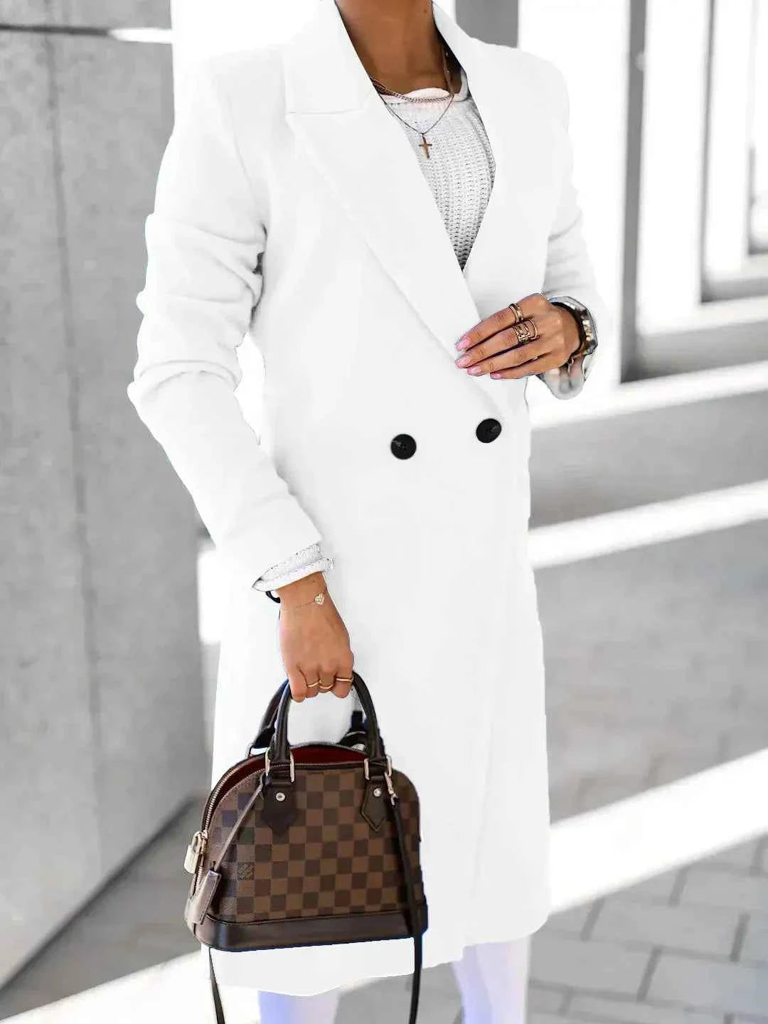 Otilia | Eleganter Wollmantel für Damen – Langer, warm und stilvoll gefertigt