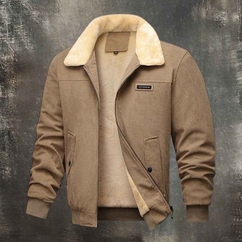 Kuschelige Thermo-Cordjacke — Warm bleiben, ultra-bequem und im Trend