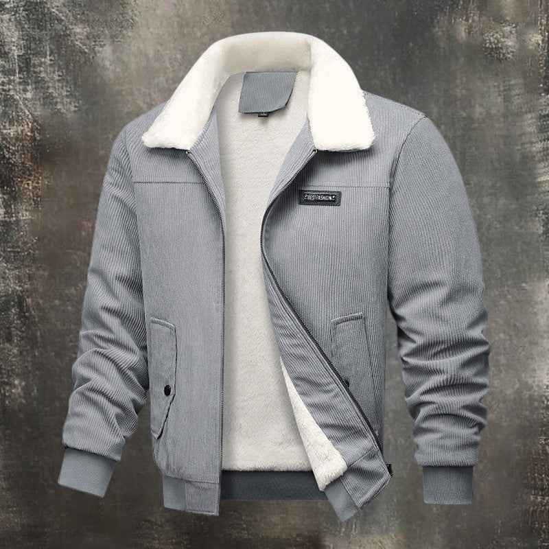 Kuschelige Thermo-Cordjacke — Warm bleiben, ultra-bequem und im Trend