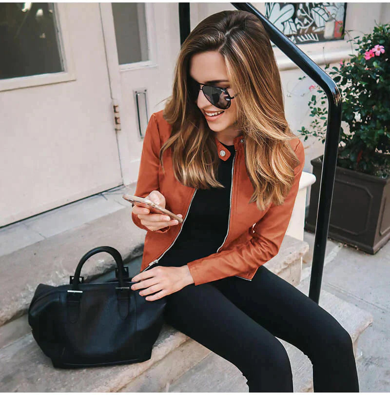 Elegante italienische Lederjacke von hoher Qualität