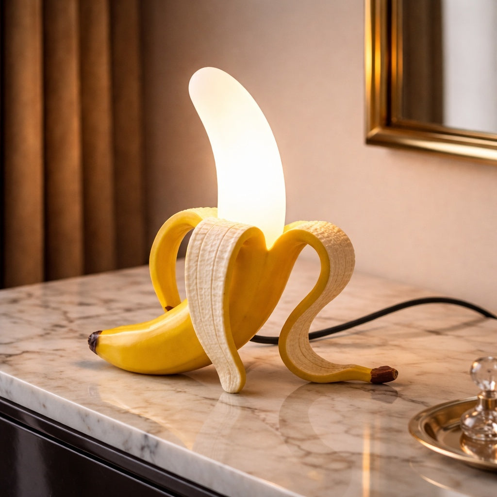 Art-Deco Bananen-Tischlampe - Dekoratives Akzentlicht