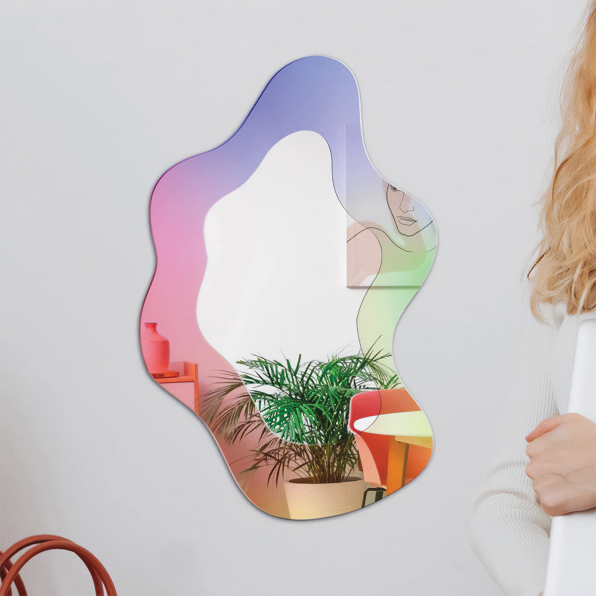 -wellenförmiger Astro-Spiegel – elegantes und geschwungenes Design für moderne und stilvolle Dekoration