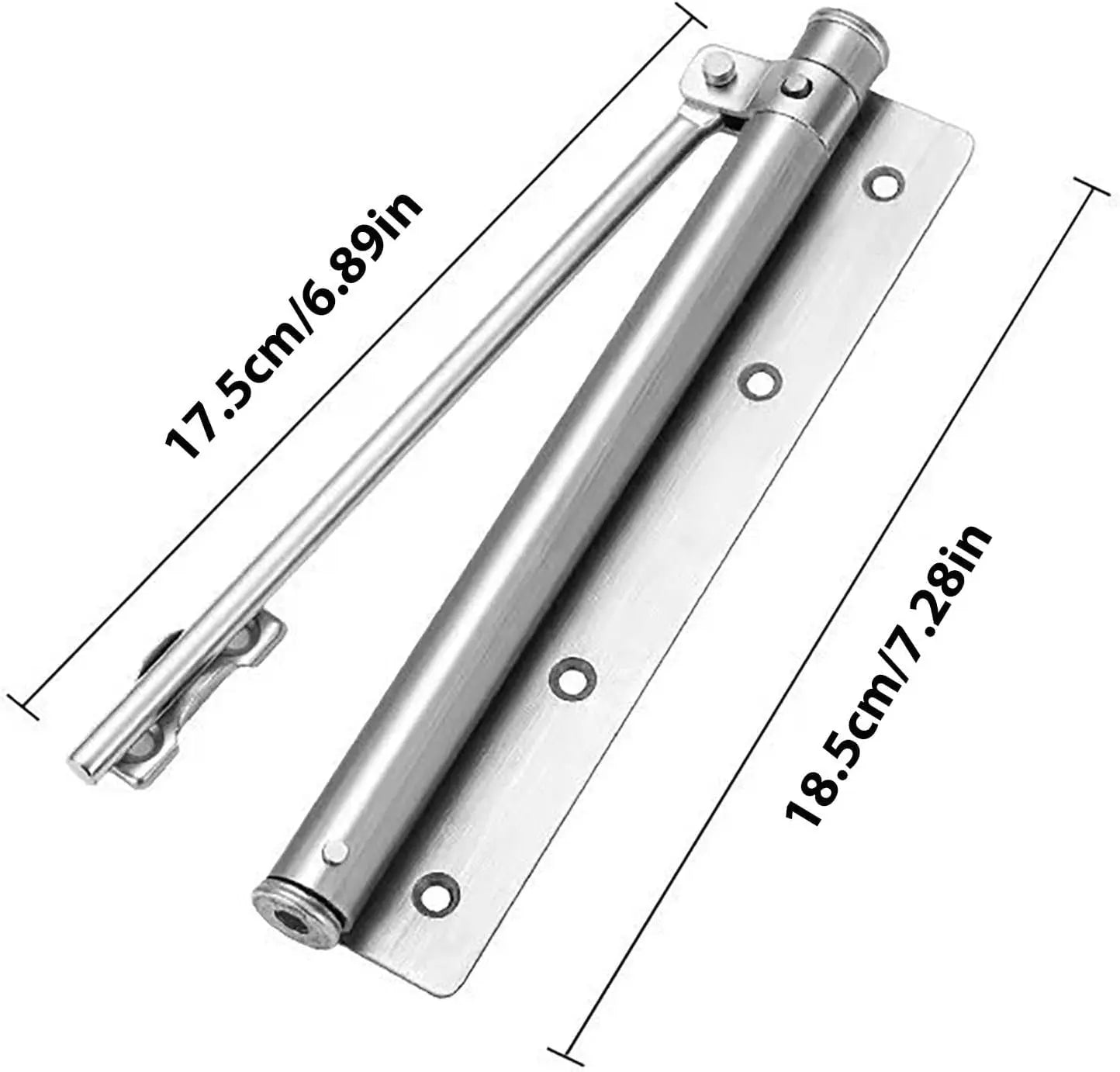 Sanfter Türschließer, hydraulisch, einstellbar, Silber/Schwarz