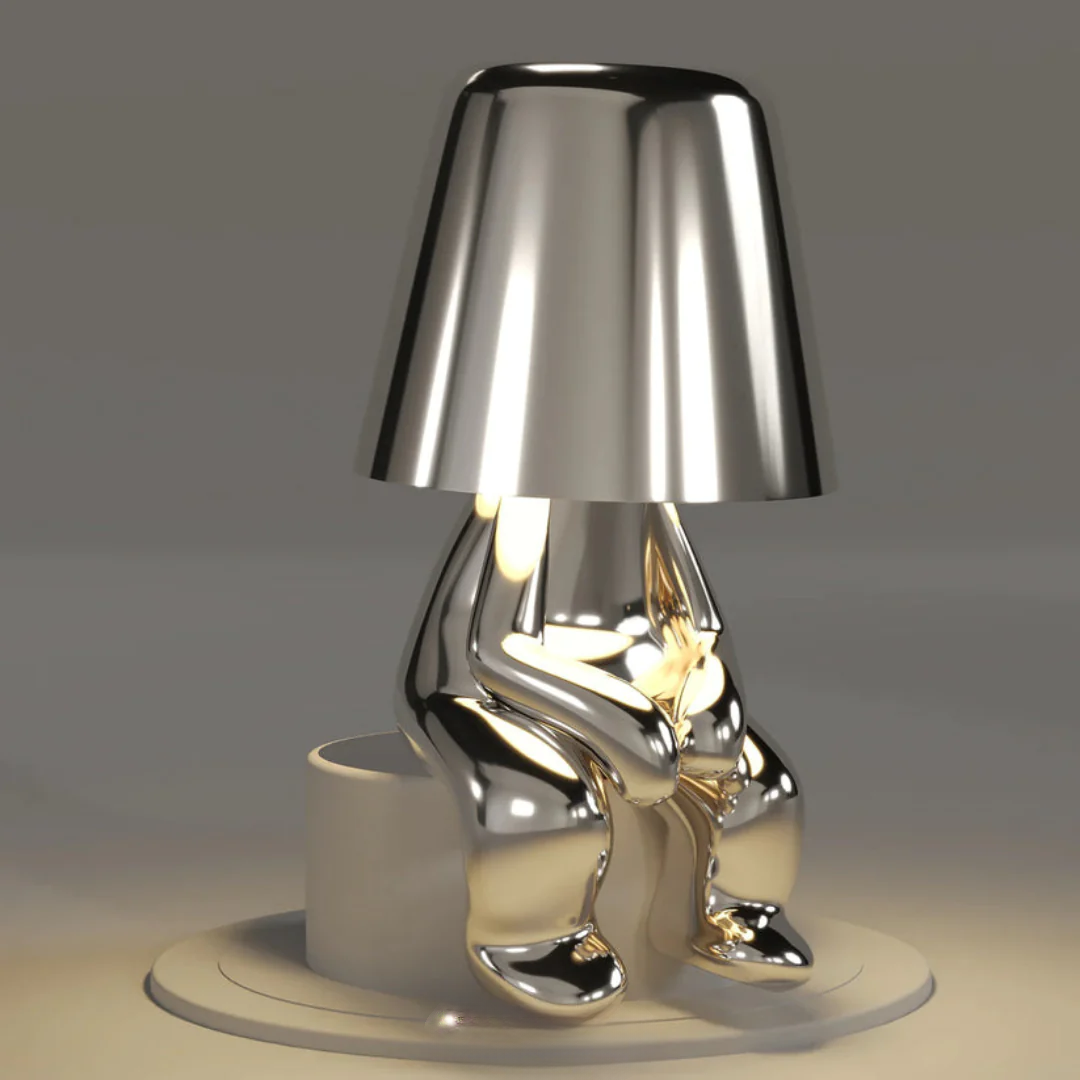 Wiederaufladbare USB-Goldene Resin-Tischlampe mit variabler Helligkeit