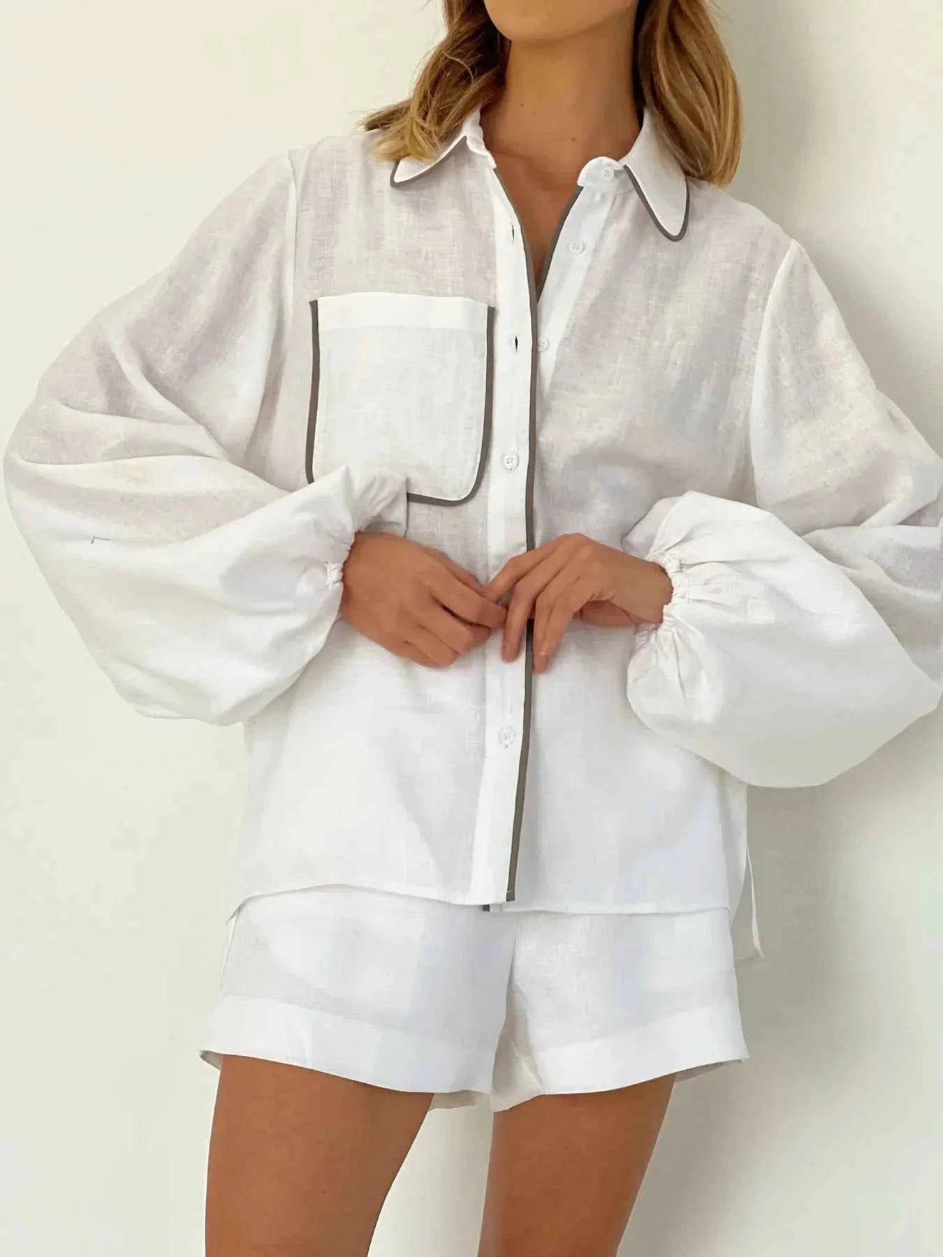 Natalie | Damen Elegantes Zweiteiliges Romper-Short-Set für mühelosen Chic