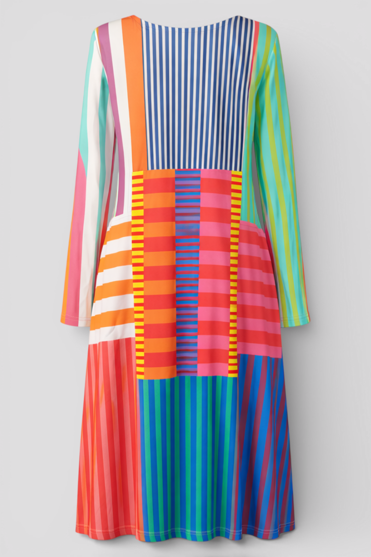 Rivka Elegantes Patchwork-Kleid für einen einzigartigen und stilvollen Look