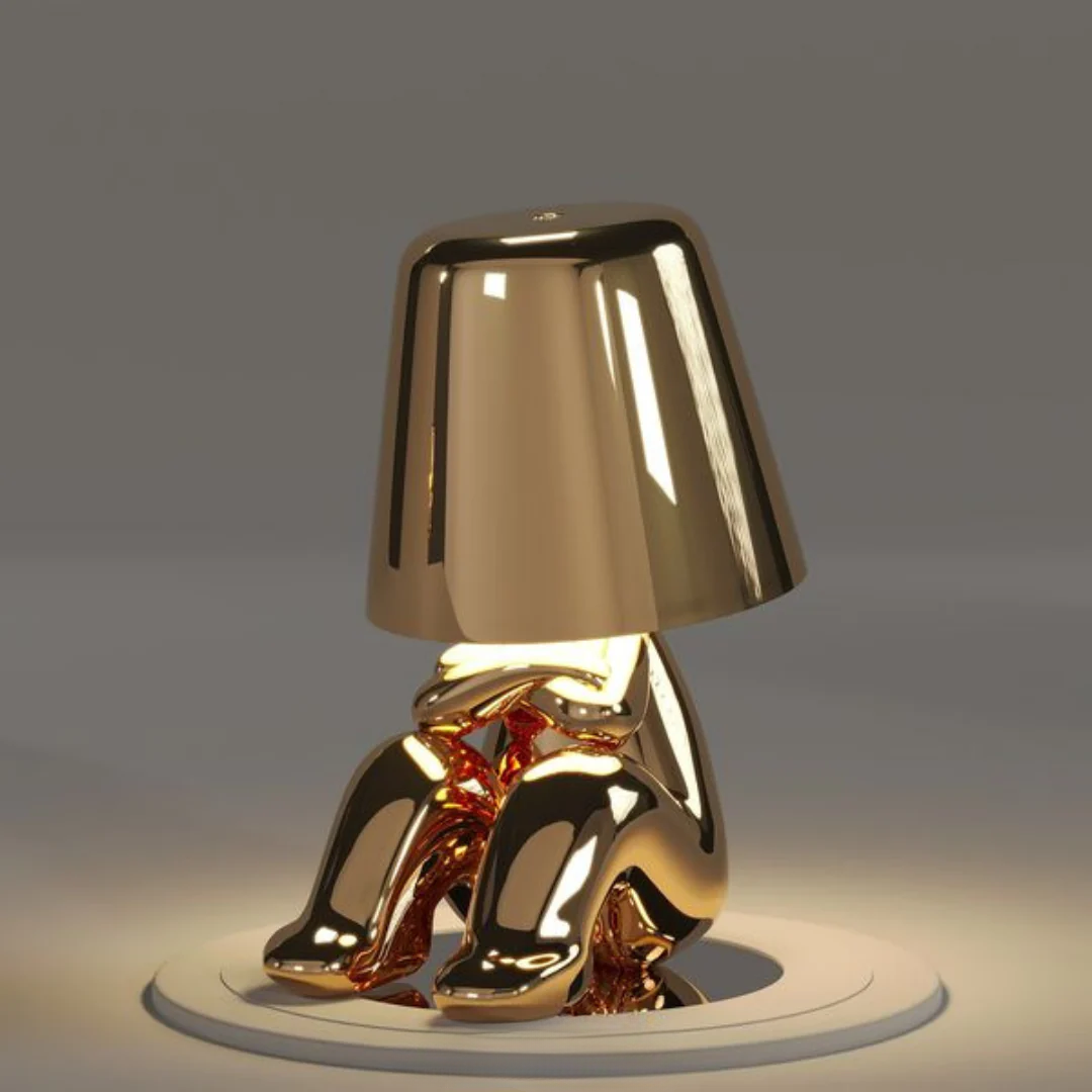 Wiederaufladbare USB-Goldene Resin-Tischlampe mit variabler Helligkeit
