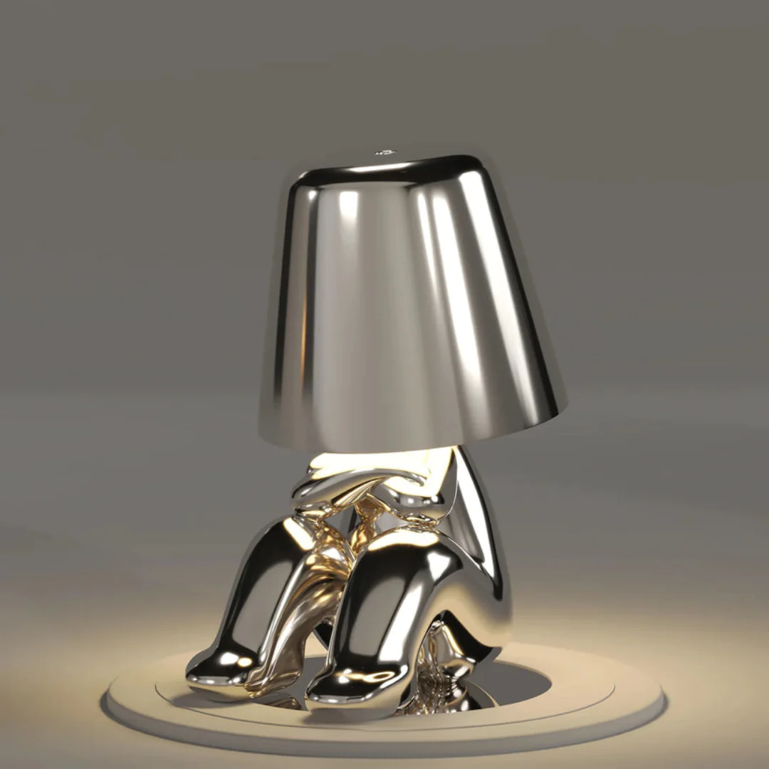 Wiederaufladbare USB-Goldene Resin-Tischlampe mit variabler Helligkeit