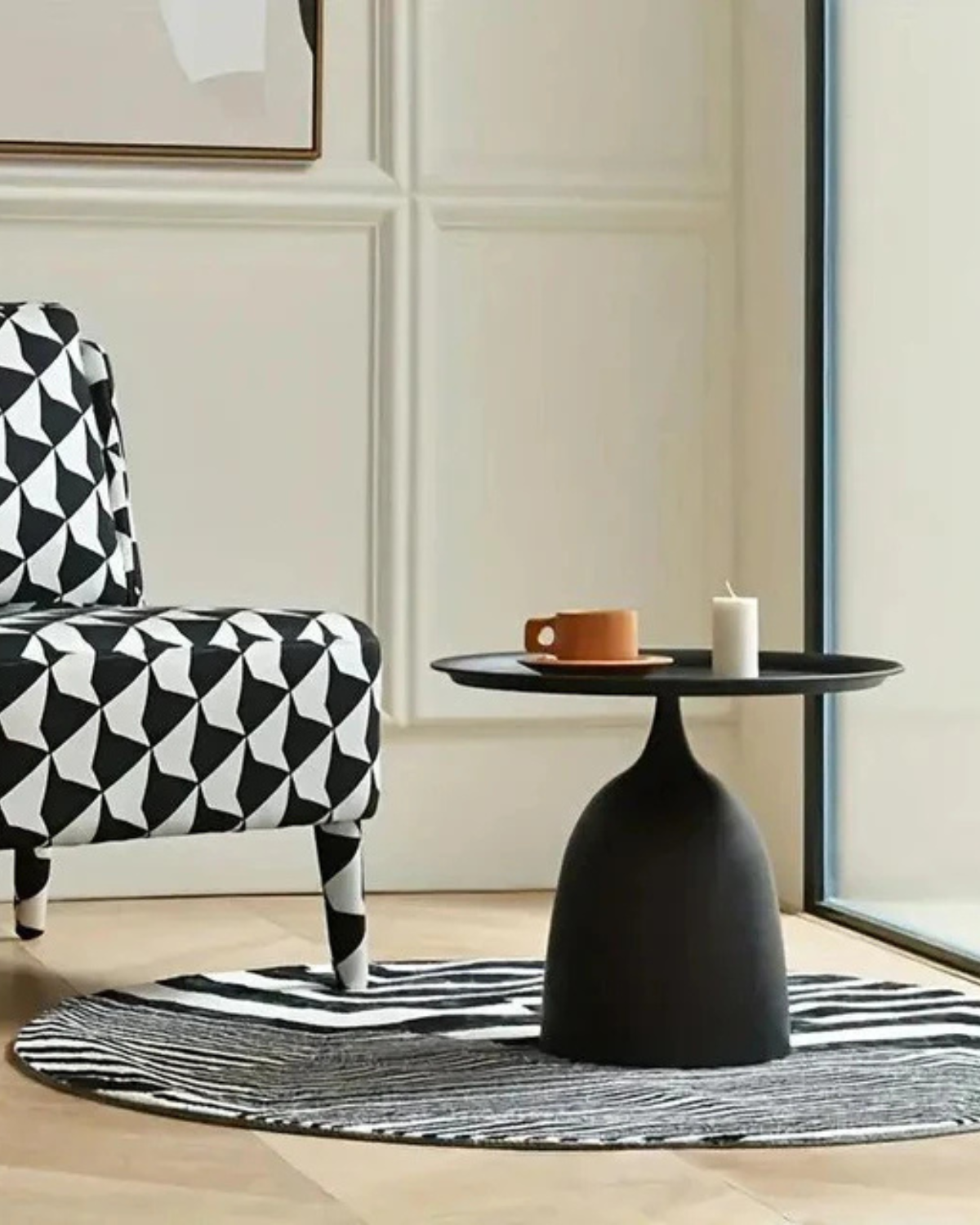 Beistelltisch Rund Aus Holz Mit Minimalistischem Design