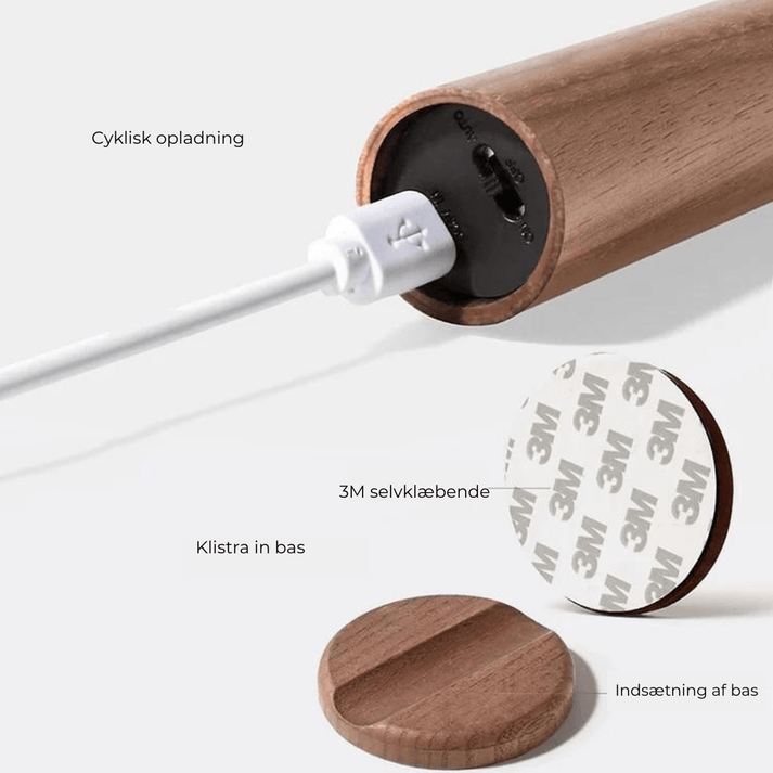 Bewegungsmelder LED Lampe aus Holz