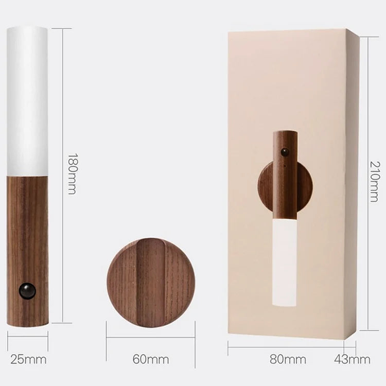 Bewegungsmelder LED Lampe aus Holz 8