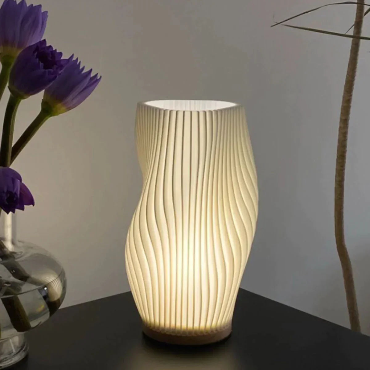 Wellenkamm-Lampe - Einstellbare Helligkeit mit Wellenmuster, modernes schickes Dekor für Ihr Zuhause