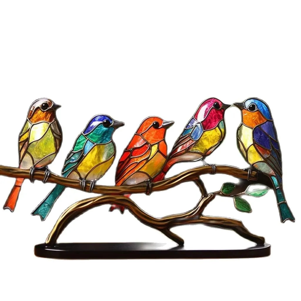 Bunte Handgefertigte Vogel Skulptur für Innenräume