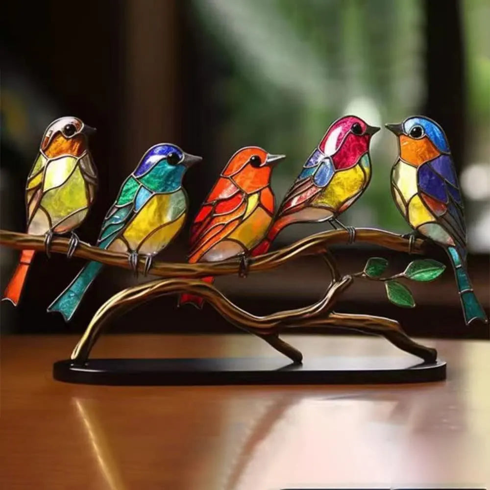 Bunte Handgefertigte Vogel Skulptur für Innenräume