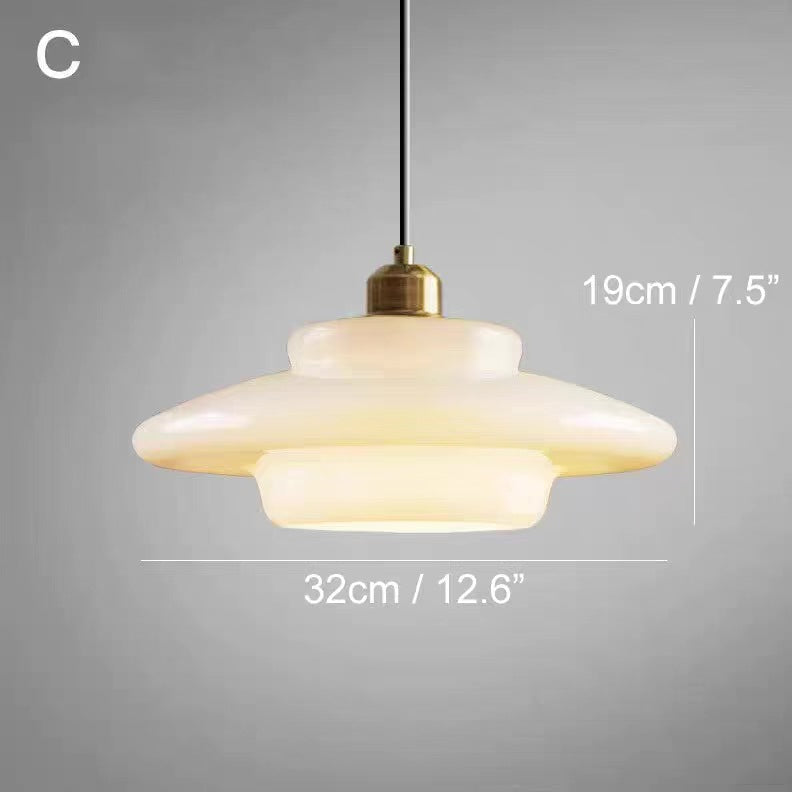 Calistre - Mid-Century Milchglas Pendelleuchte