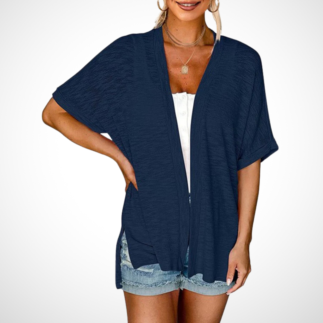 APPOLLINE™ - Schick, fließend fallender Kurzarm-Cardigan