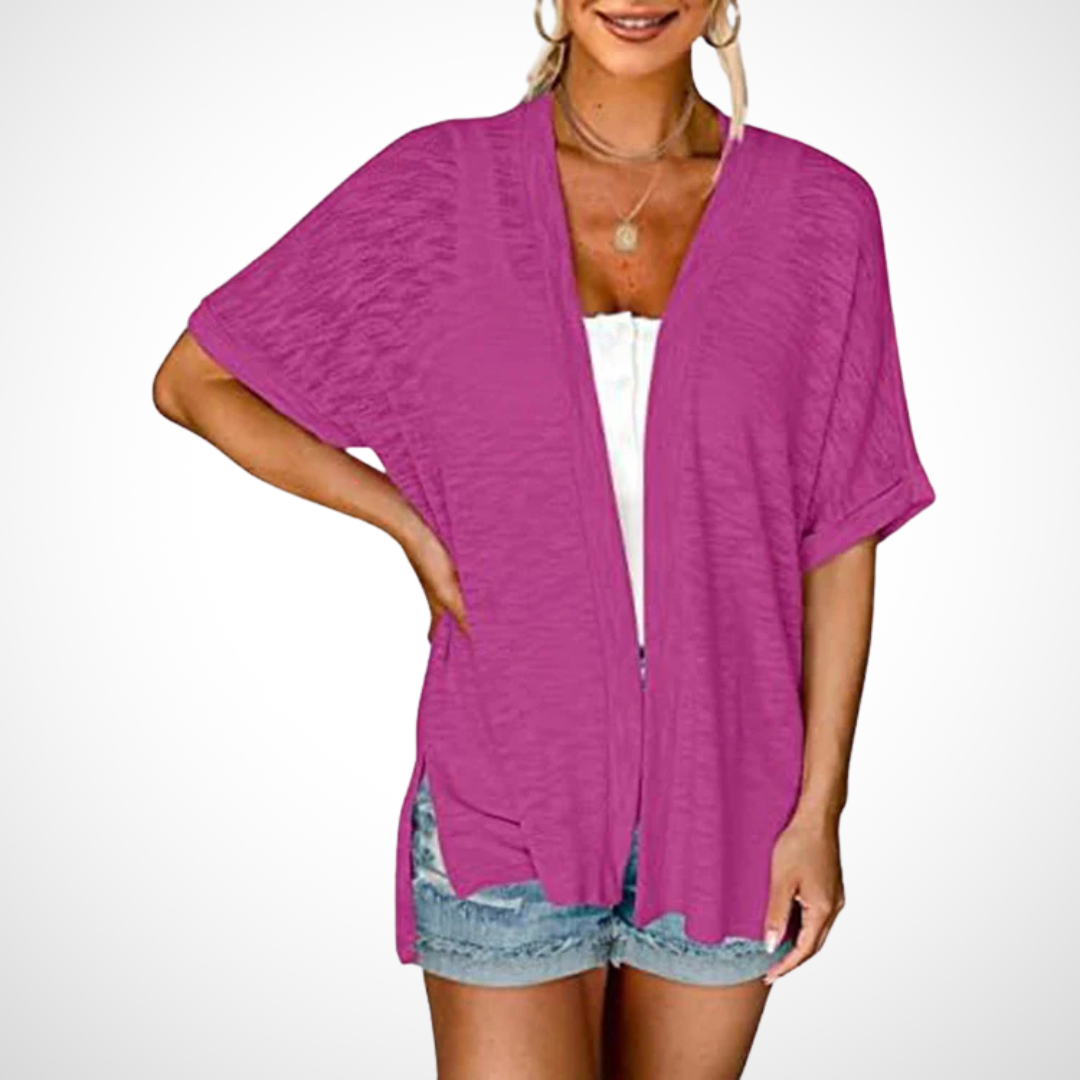 APPOLLINE™ - Schick, fließend fallender Kurzarm-Cardigan