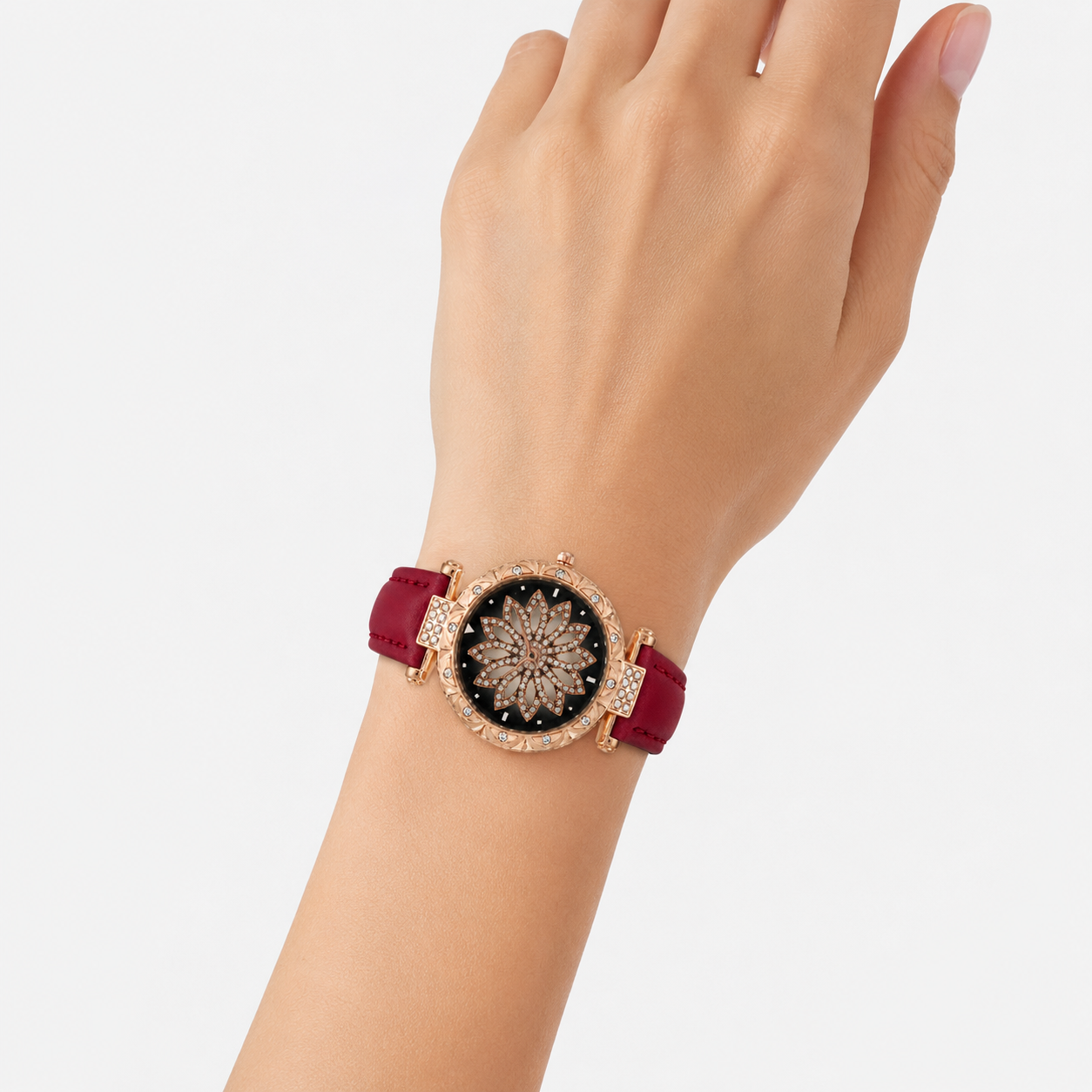 Candy Crystal Quartz dameur mit læderrem