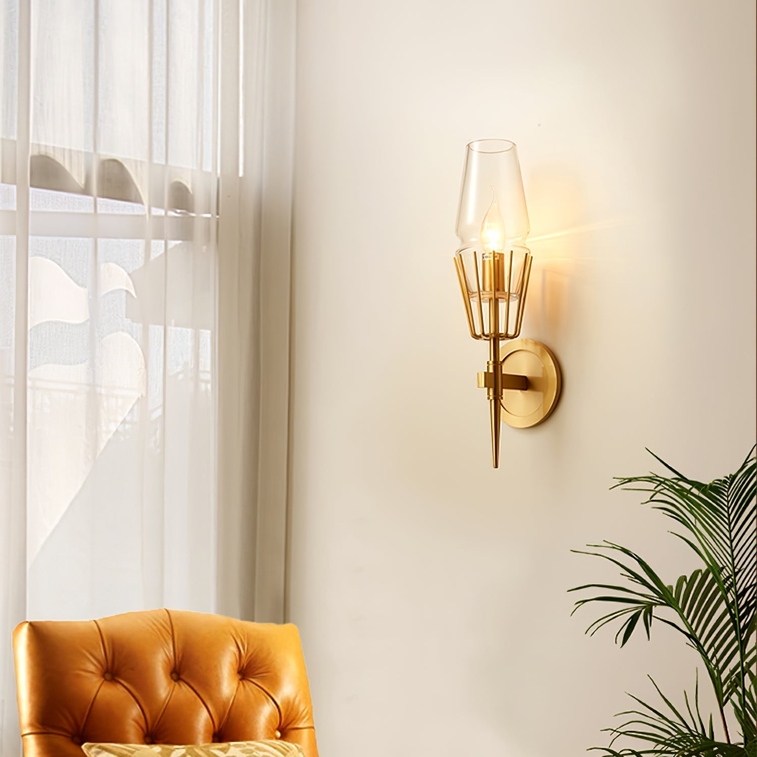 Orelia - Vintage Schlossstil LED-Wandlampe aus Kupfer und Glas für eine bezaubernde Atmosphäre