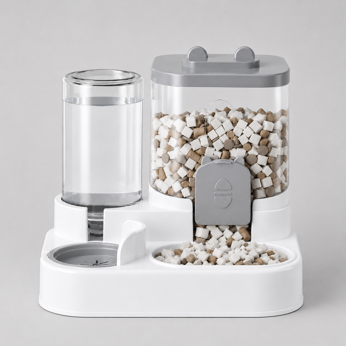 Automatischer Katzenfutterautomat mit Wasserreservoir - 2-in-1 Futter- und Trinknapf, 1,6 L