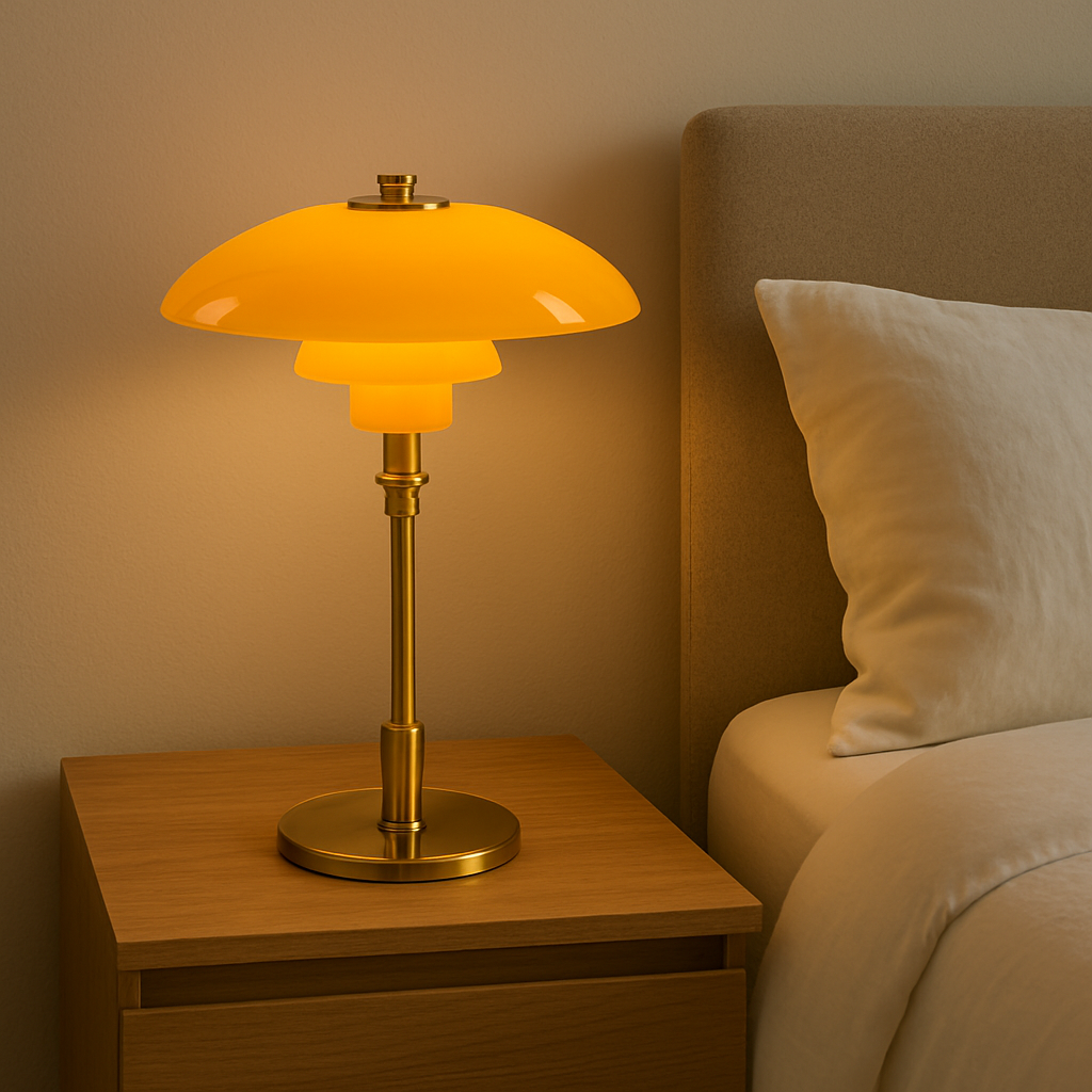 Moderne Dänische Designer-Tischlampe - Geschichteter Schirm, LED