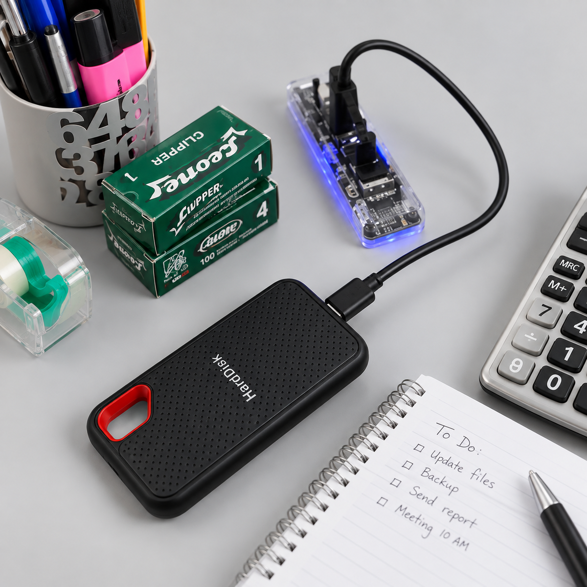 Externe Tragbare SSD - Schwarz, kompakt für schnelle, sichere Daten