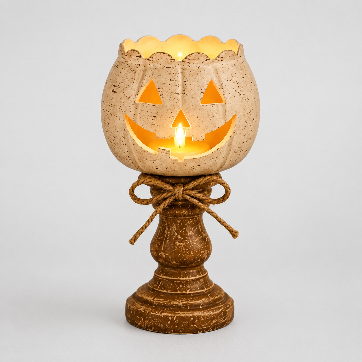 Halloween Kürbis mit LED-Licht - Sichere Deko für Herbststimmung