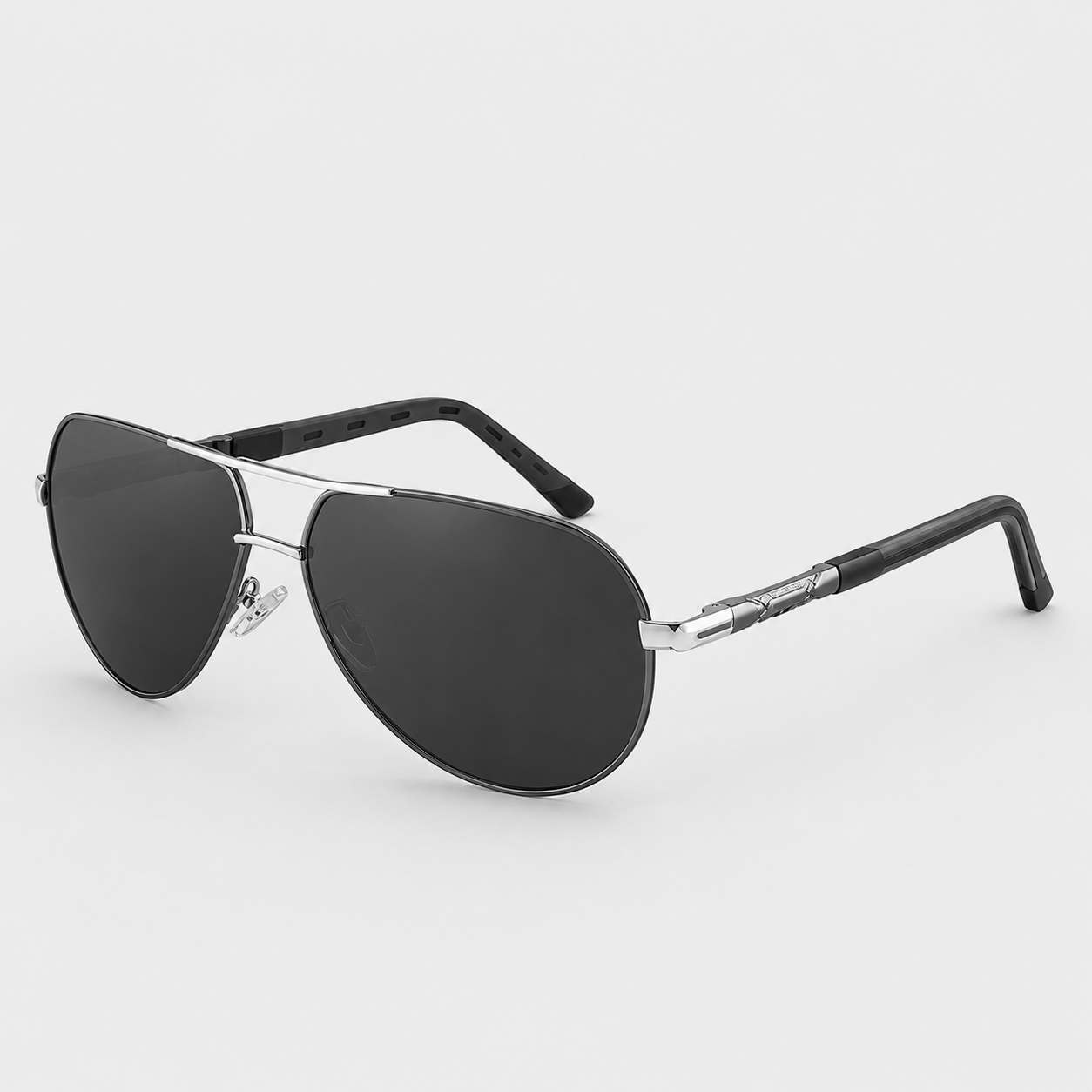 Herren Sonnenbrille Polarisiert - Aluminium Vintage Silberschwarz