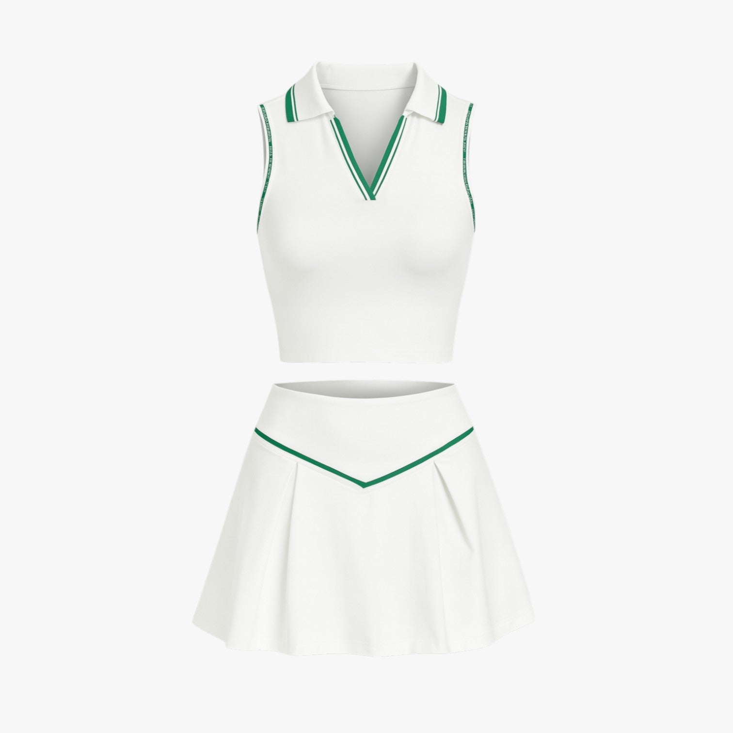 Stilvoll und unterstützend - 2-teiliges Damen-Tennis-Set mit gepolstertem Top