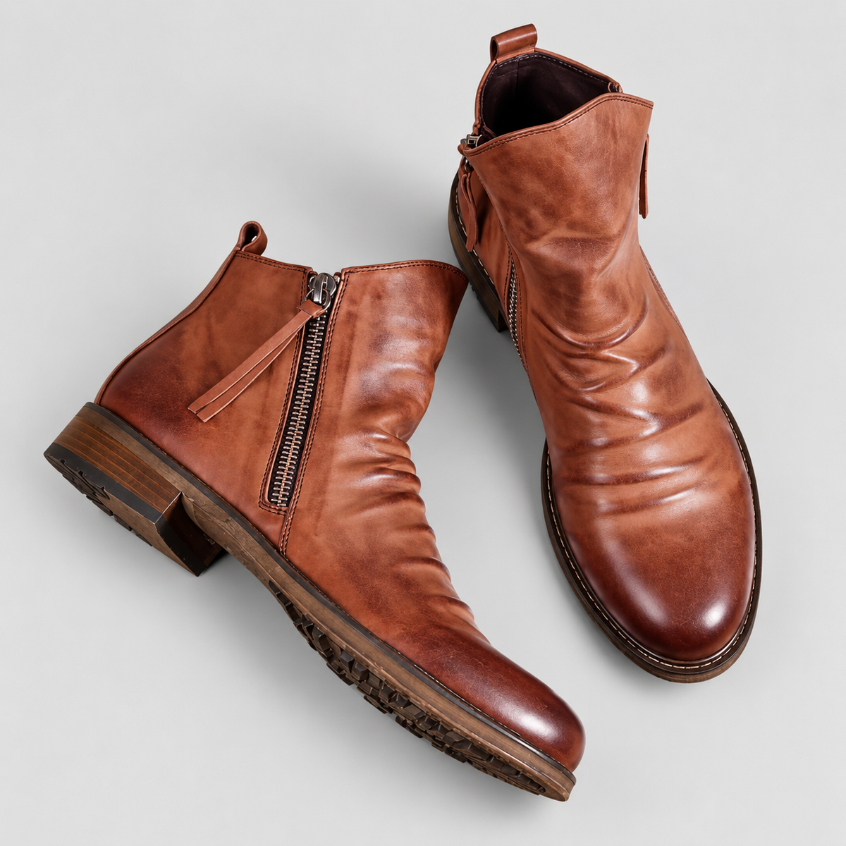 Herrenstiefel - Vielseitige Mikrofaser-Boots mit spitzer Form