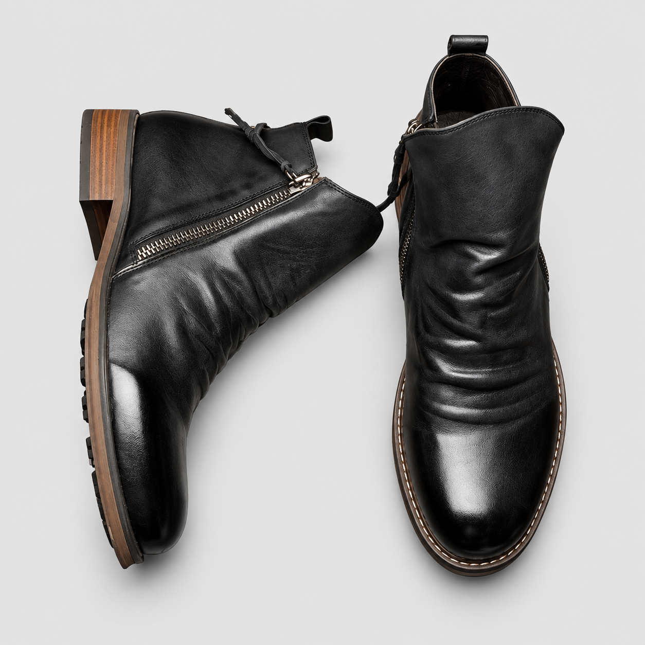 Herrenstiefel - Vielseitige Mikrofaser-Boots mit spitzer Form
