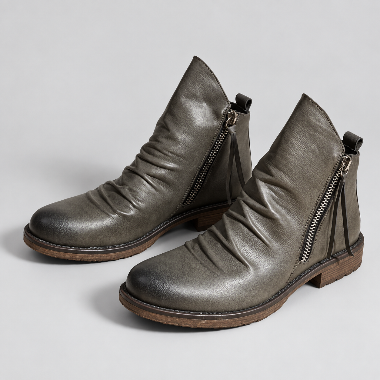 Herrenstiefel - Vielseitige Mikrofaser-Boots mit spitzer Form