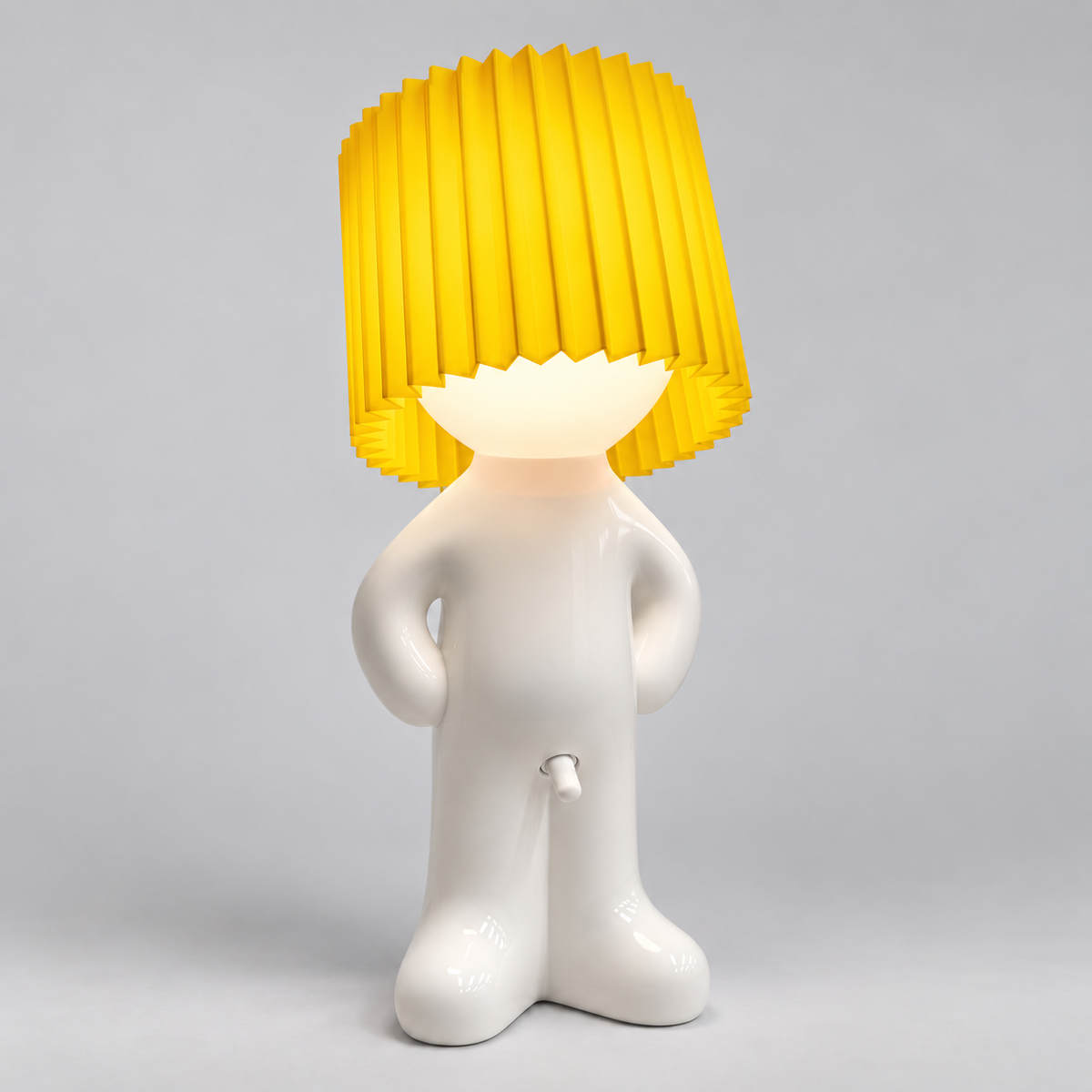 Tischlampe Figur - Dekoratives Design mit Plisseeschirm und LED
