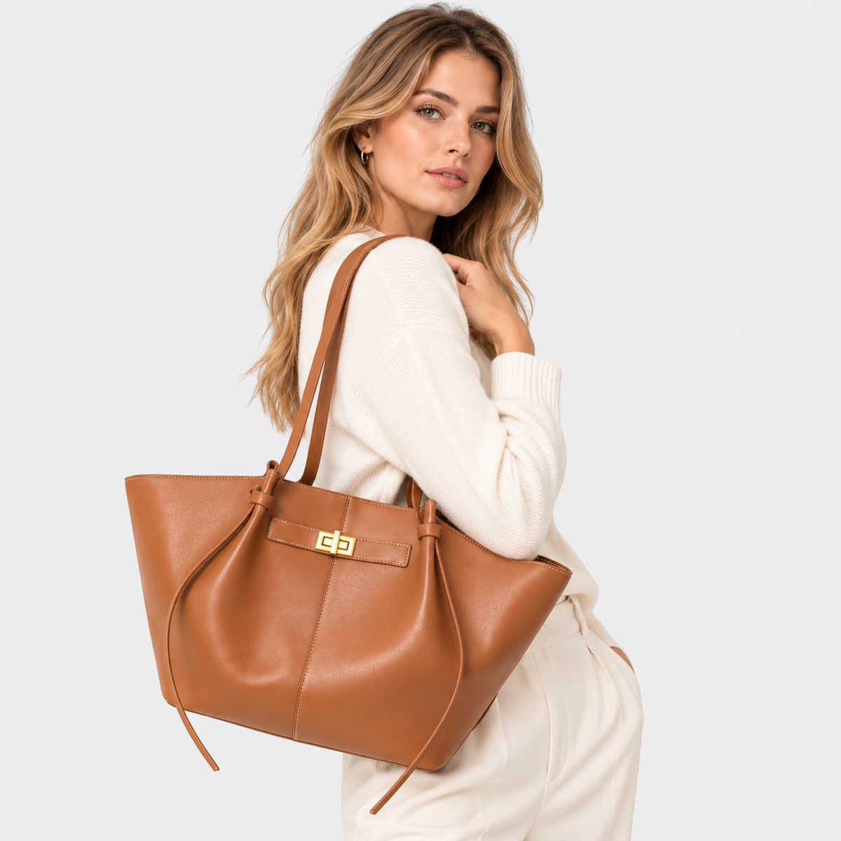 Luxus Shopper Damen – Vegane Leder-Handtasche für Büro & Alltag