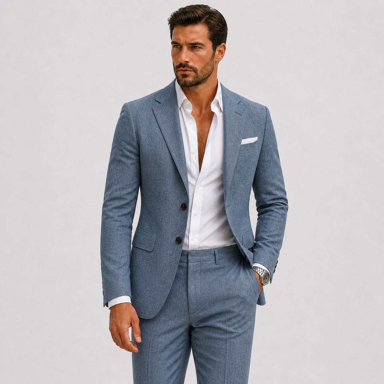 Herre Linnedjakkesæt Slim-Fit - Sommerlig Elegance - - Suits