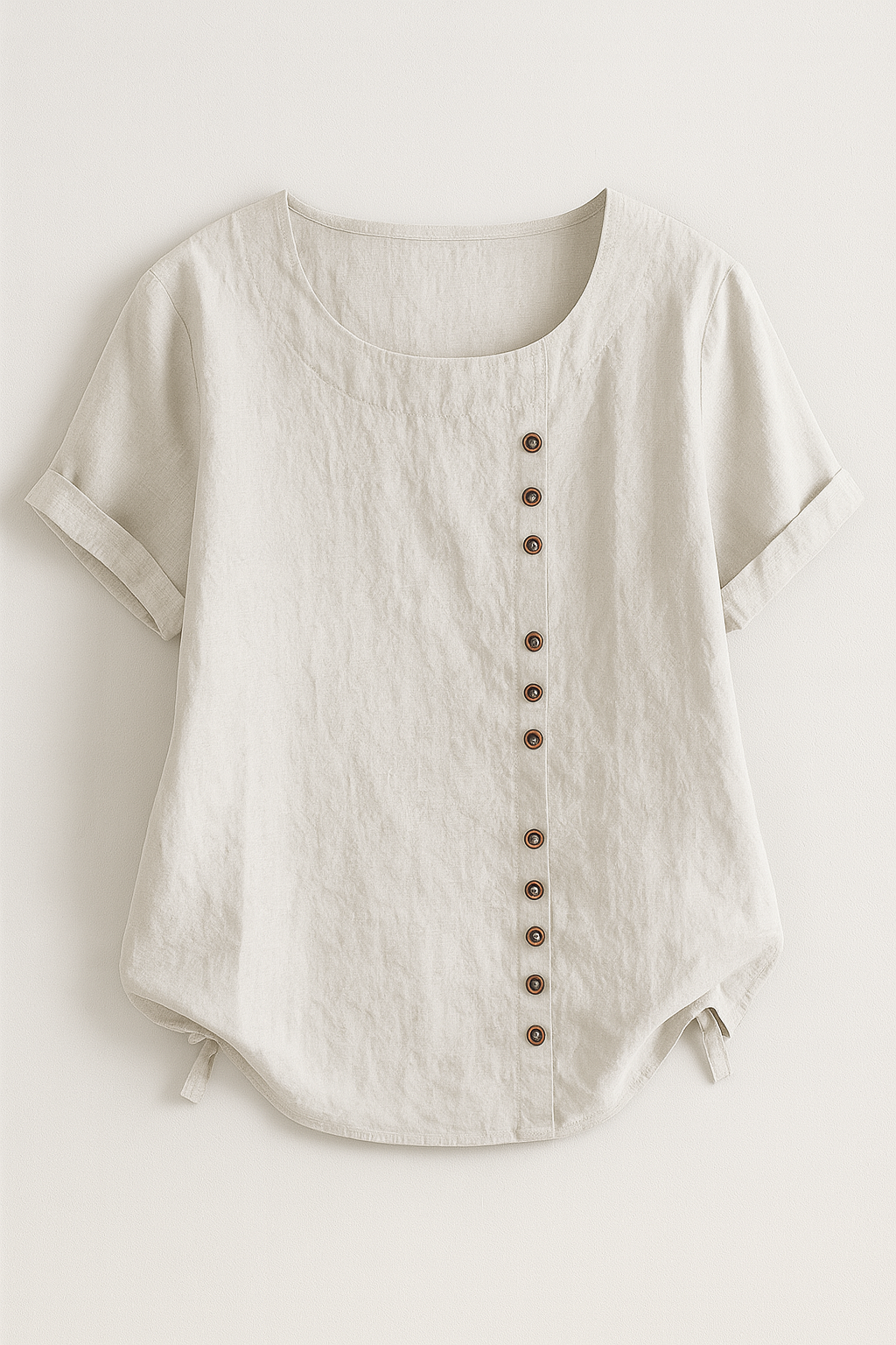 Damen Leinenbluse mit Knopfverschluss