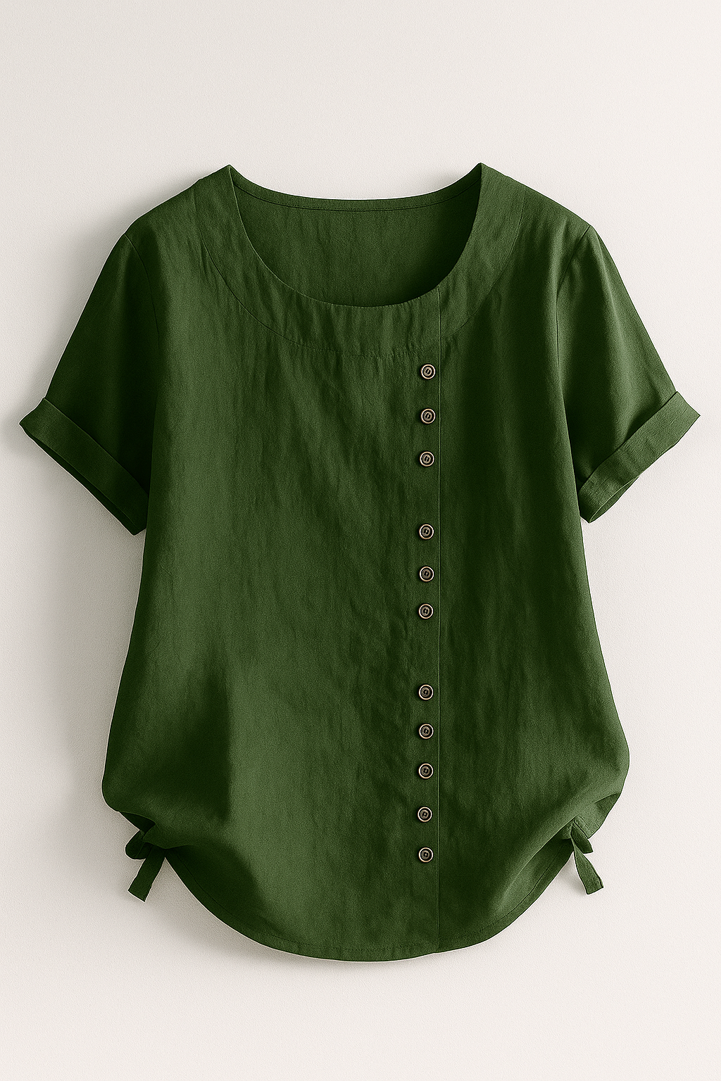 Damen Leinenbluse mit Knopfverschluss