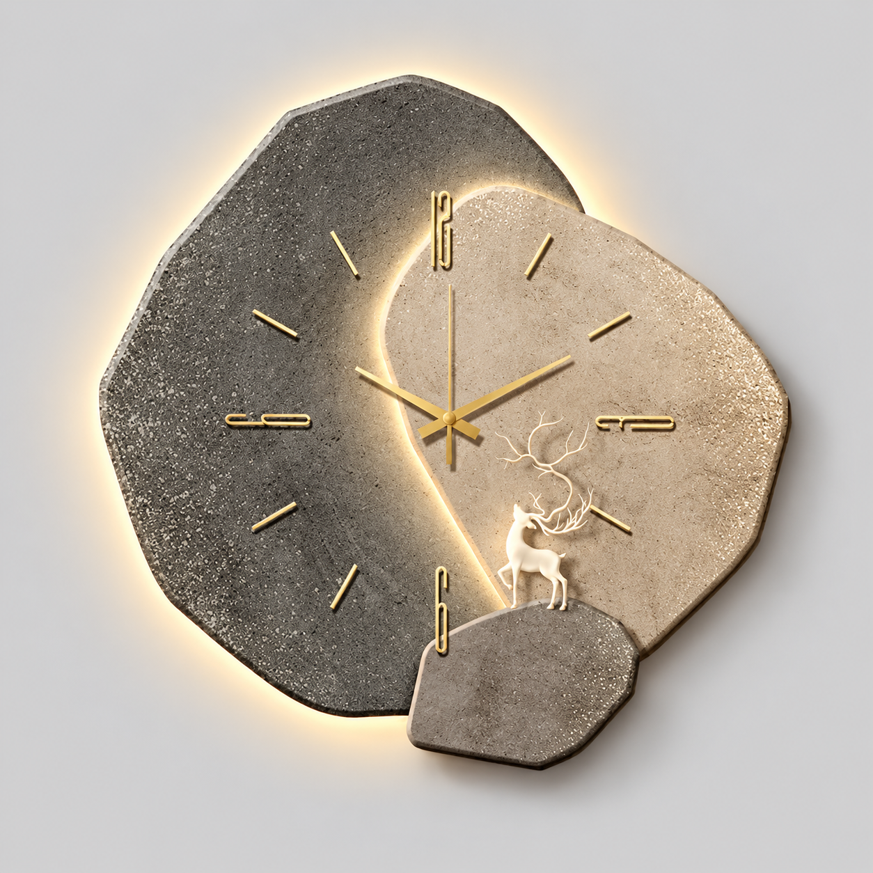 Holz-Wanduhr mit LED - Natürliches & Stilles Design
