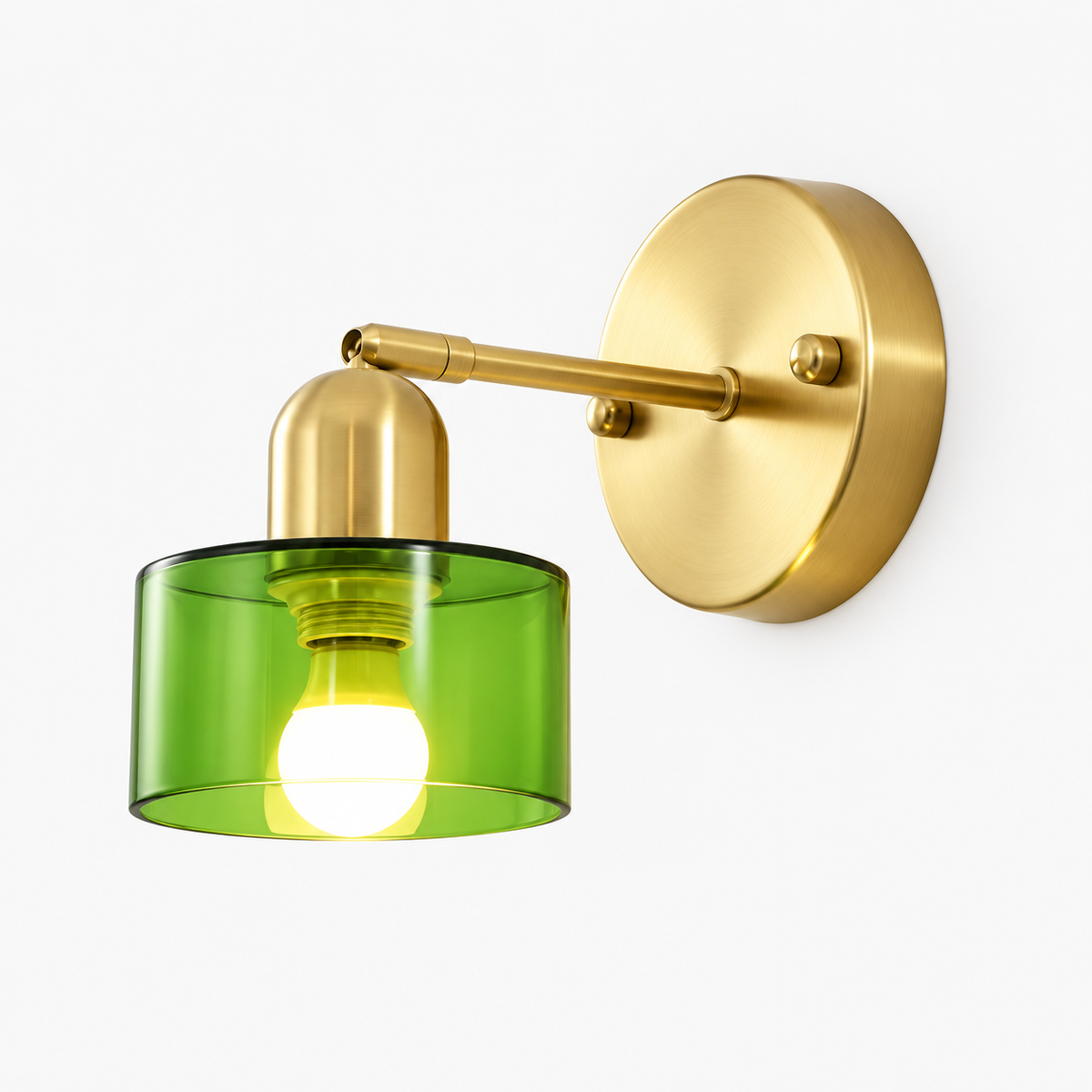 Wandleuchte aus Farbglas im Bauhaus-Stil - Moderne Unterputzlampe