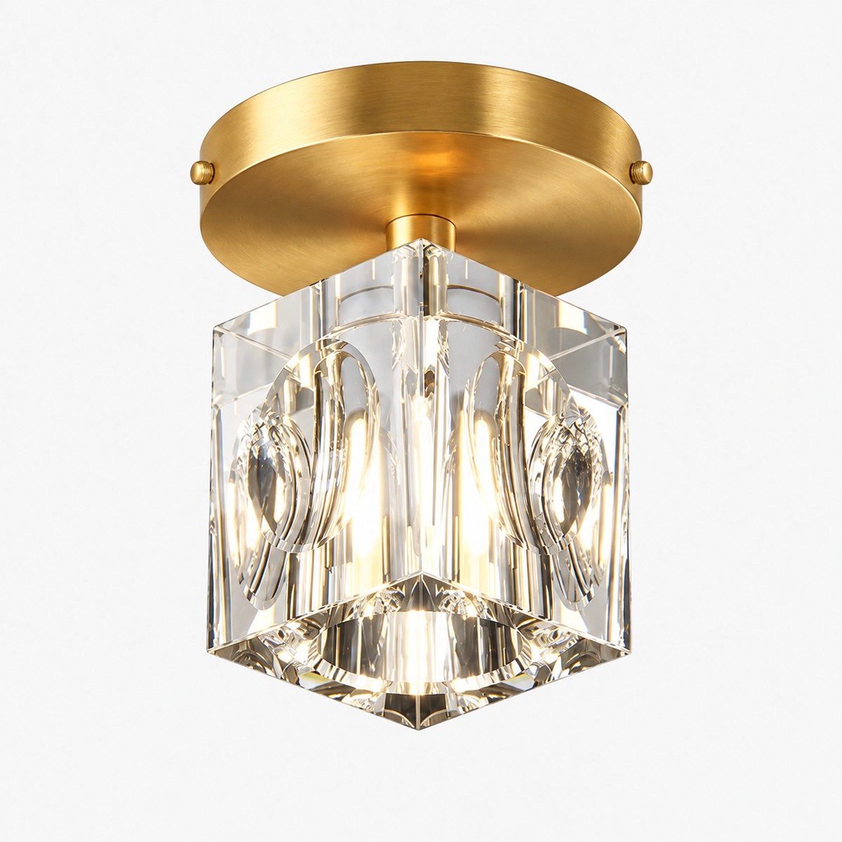 Geometrische Kristall-Deckenlampe - Modernes Schwarz- oder Gold-Finish