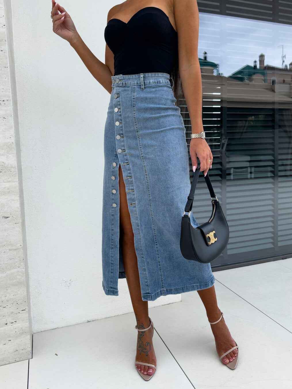 Chiara | Stylischer, figurbetonter Jeansrock