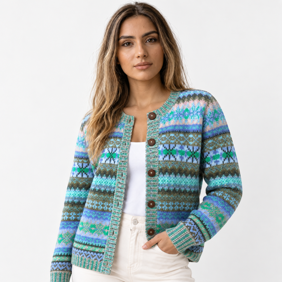 Cardigan chic et décontracté pour femmes avec impression digitale