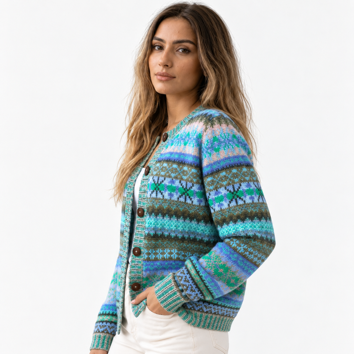 Cardigan chic et décontracté pour femmes avec impression digitale